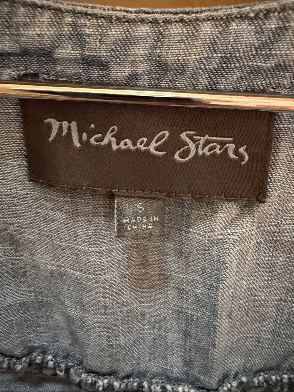 Michael Stars Chambray Drawstring Romper Dress in Light Blue - Picture 2 of 3
